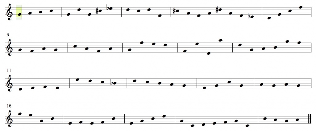 Melodic motif chart